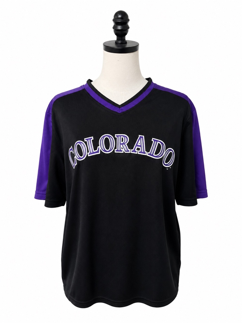 Colorado Rockies MLB V-Neck
Performance Jersey Shirt Black Purple